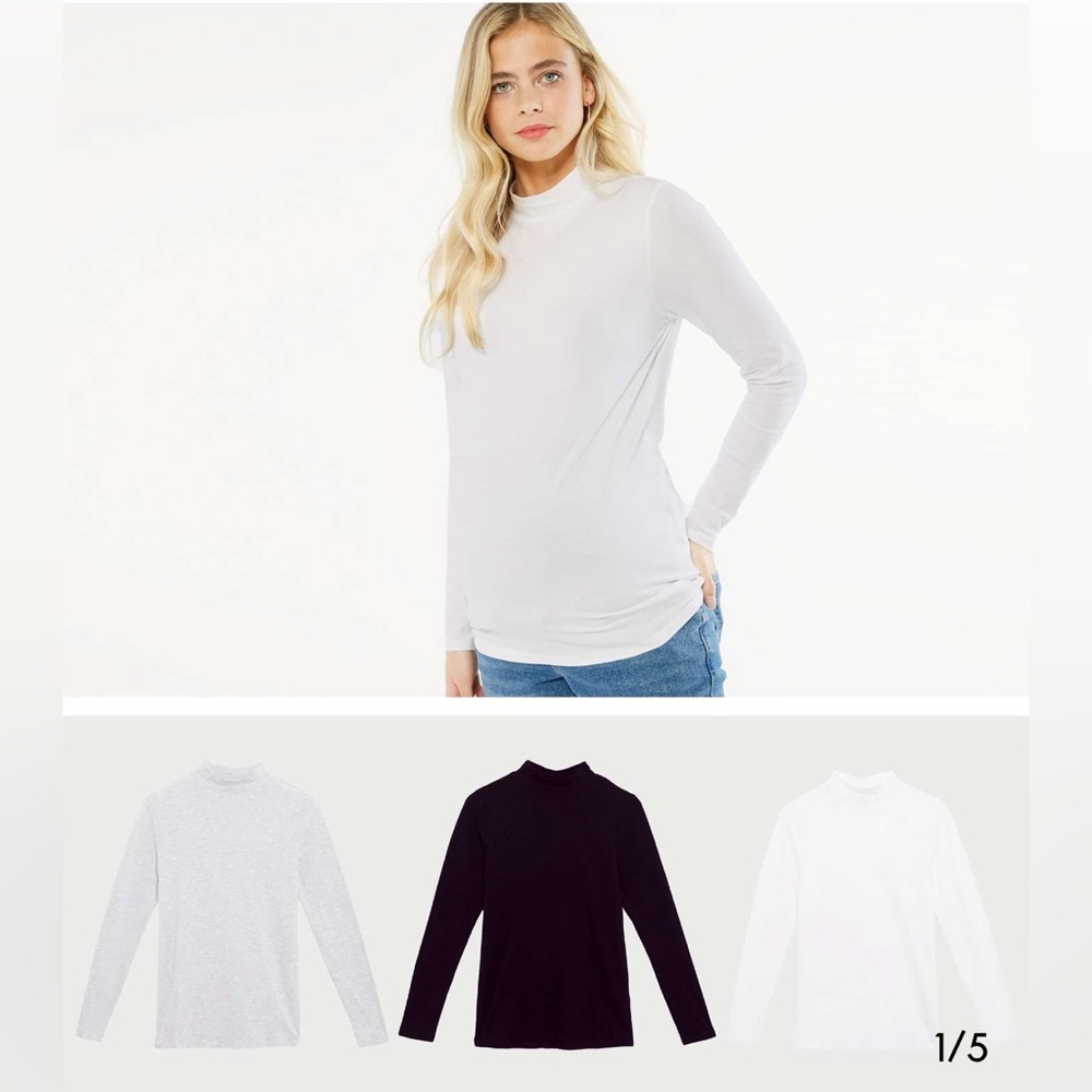 NWT 3-Pack New Look Maternity Long Sleeve High Neck Tops in Size 4